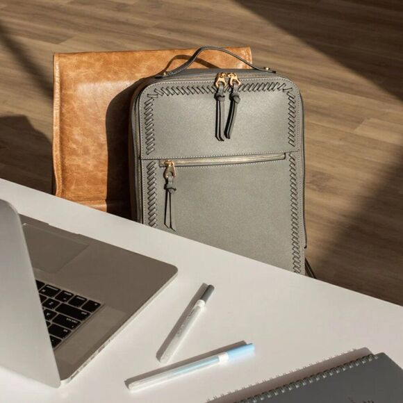 Like New CALPAK Kaya 15 inch Pink Interior Charcoal Grey Laptop Backpack - Picture 8 of 13